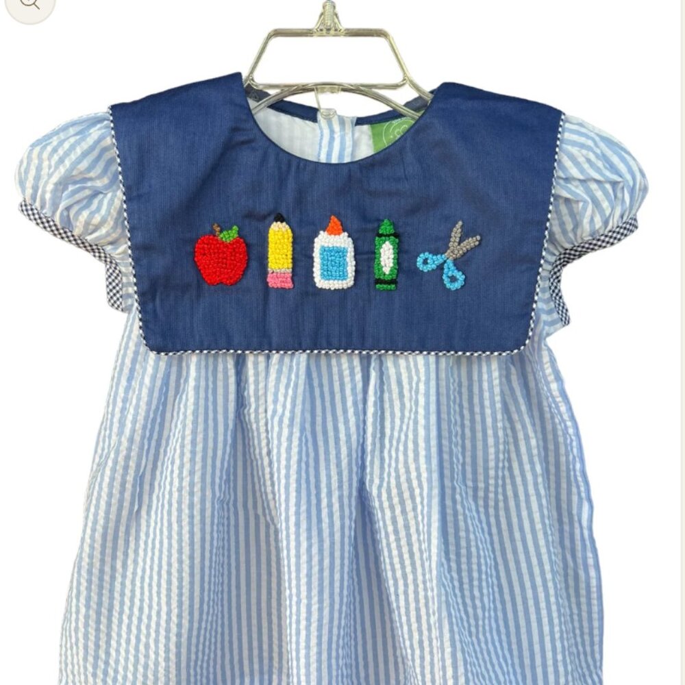 NWT - Back to School French Knot Dress -  Sage Smocking Company